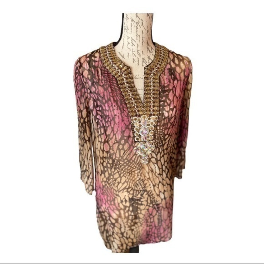 Chico's Long Sleeve Multi Color Tunic